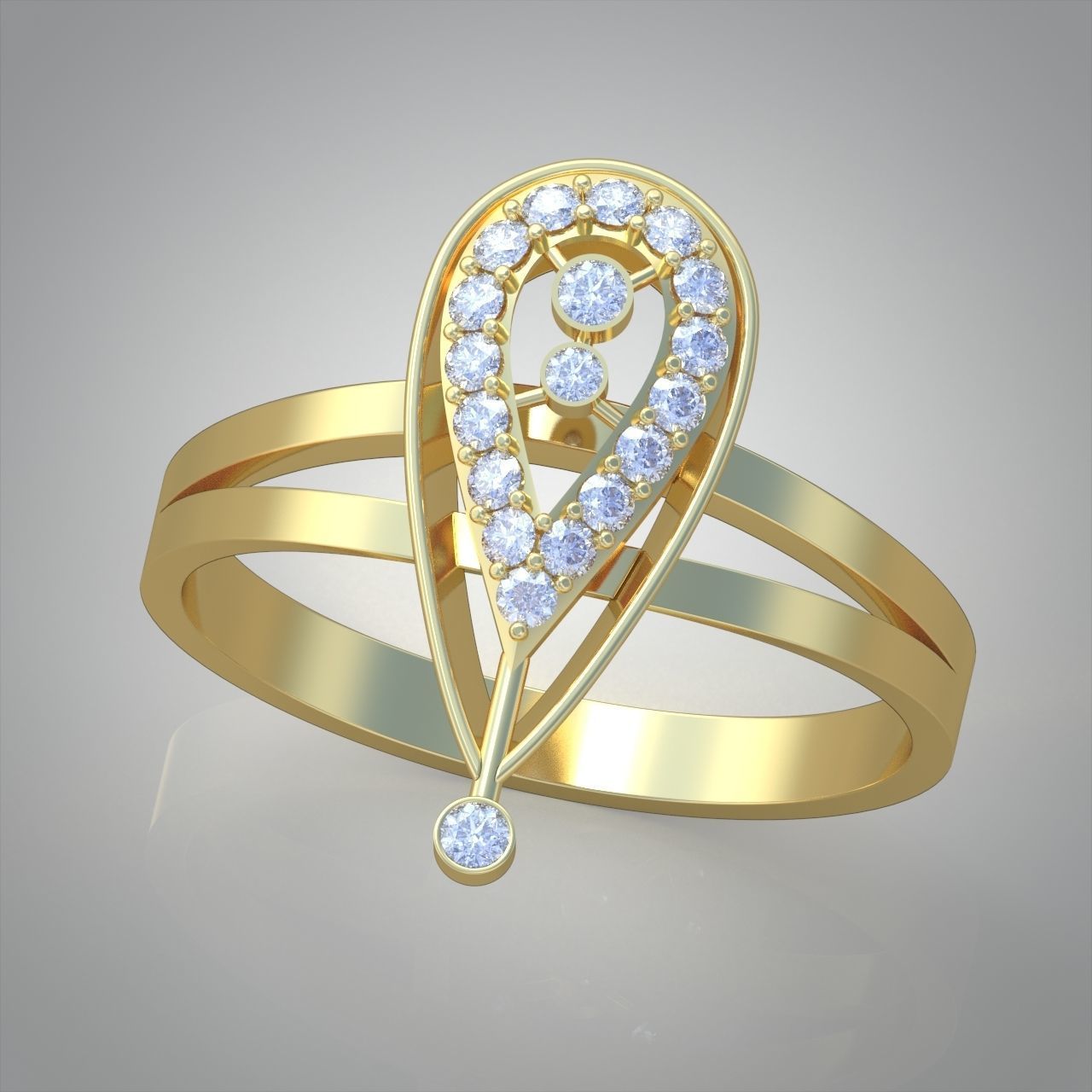 Diamond ring 0327 3D printable model 3D print model_2