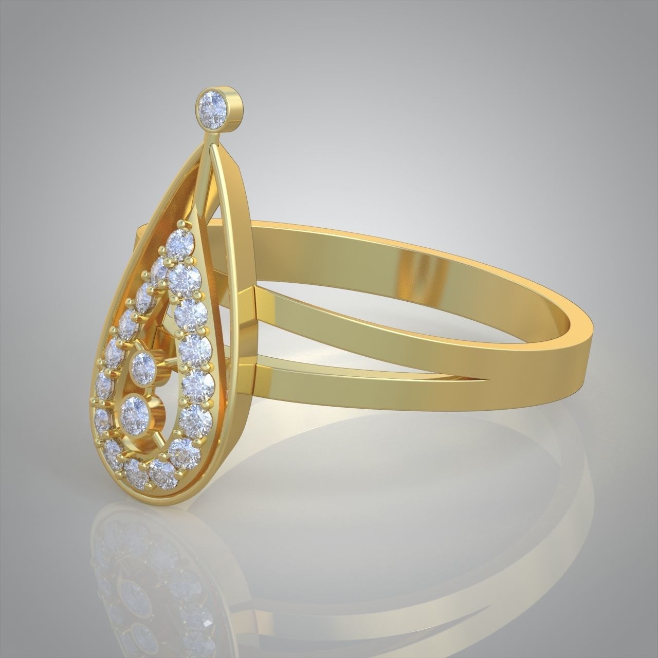 Diamond ring 0327 3D printable model 3D print model_8