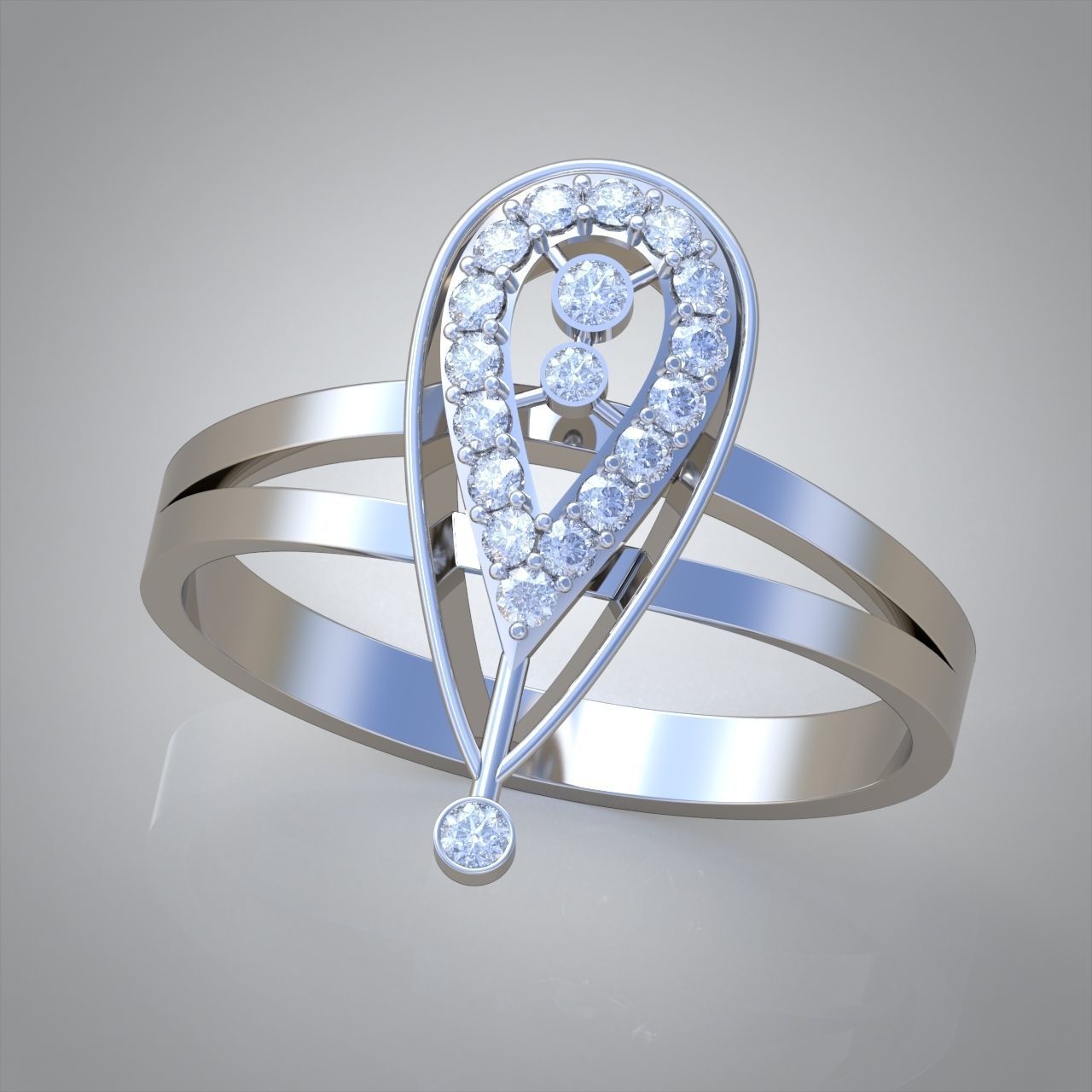 Diamond ring 0327 3D printable model 3D print model_3