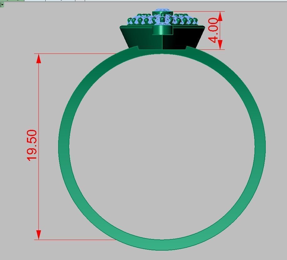 Diamond ring 0327 3D printable model 3D print model_14