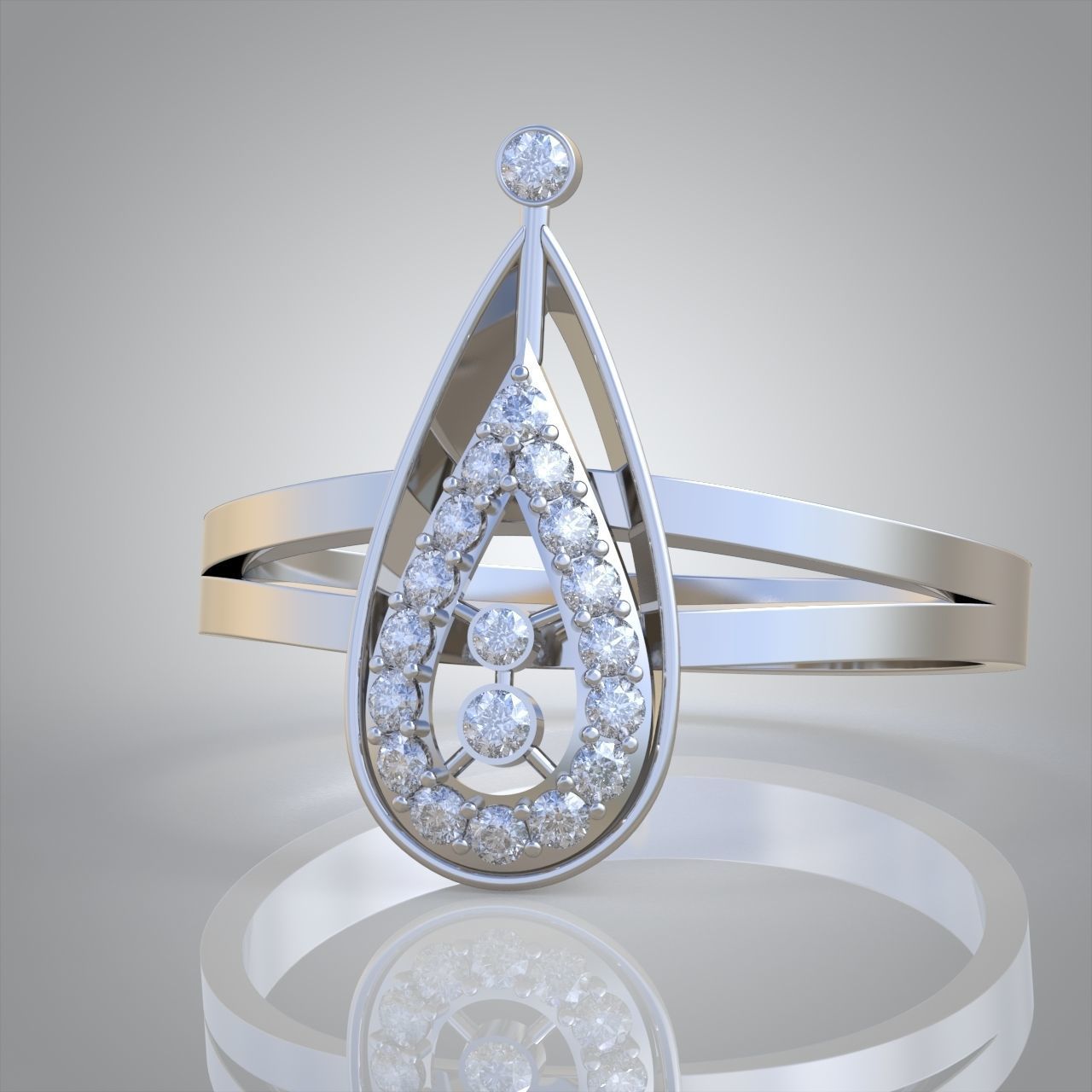 Diamond ring 0327 3D printable model 3D print model_6