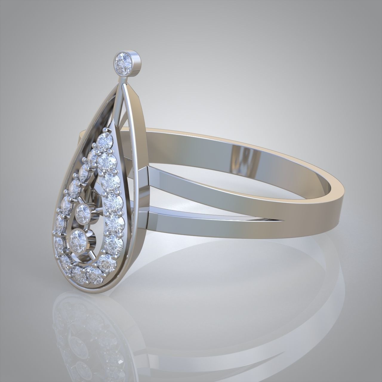 Diamond ring 0327 3D printable model 3D print model_9