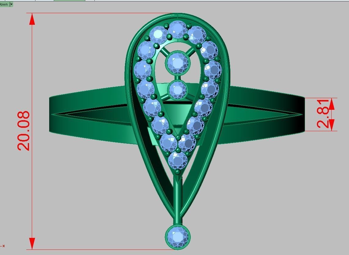 Diamond ring 0327 3D printable model 3D print model_15