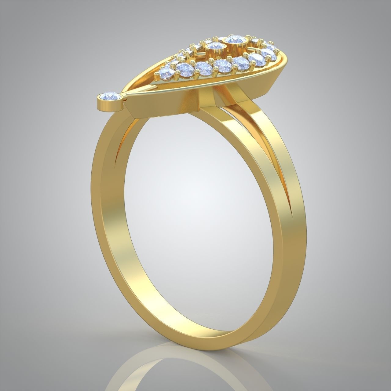 Diamond ring 0327 3D printable model 3D print model_5