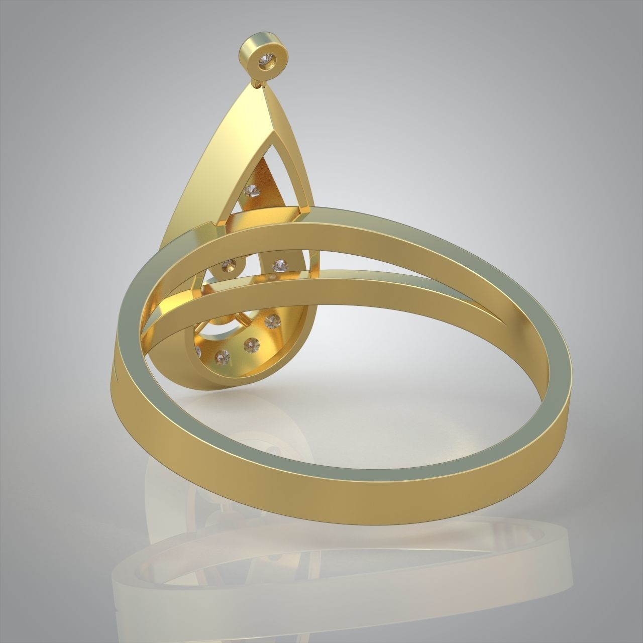 Diamond ring 0327 3D printable model 3D print model_11