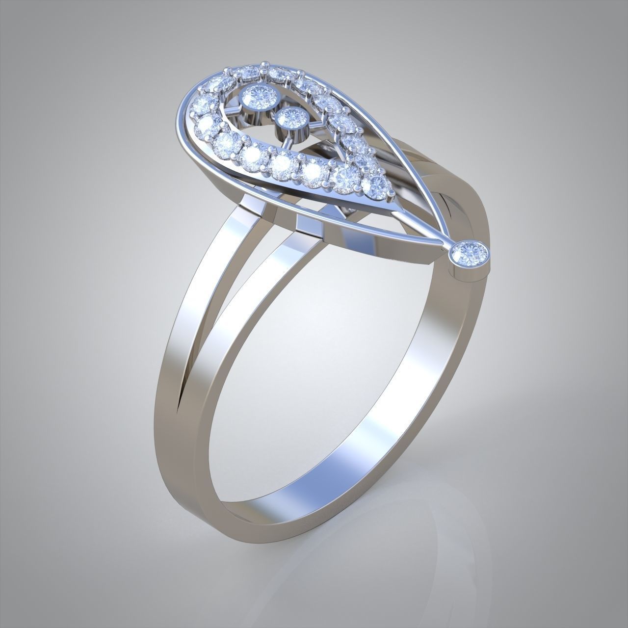 Diamond ring 0327 3D printable model 3D print model_1
