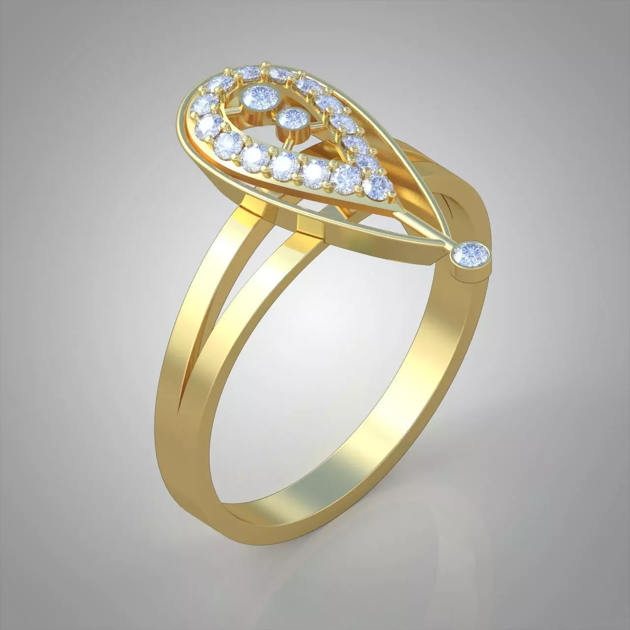 Diamond ring 0327 3D printable model 3D print model_0