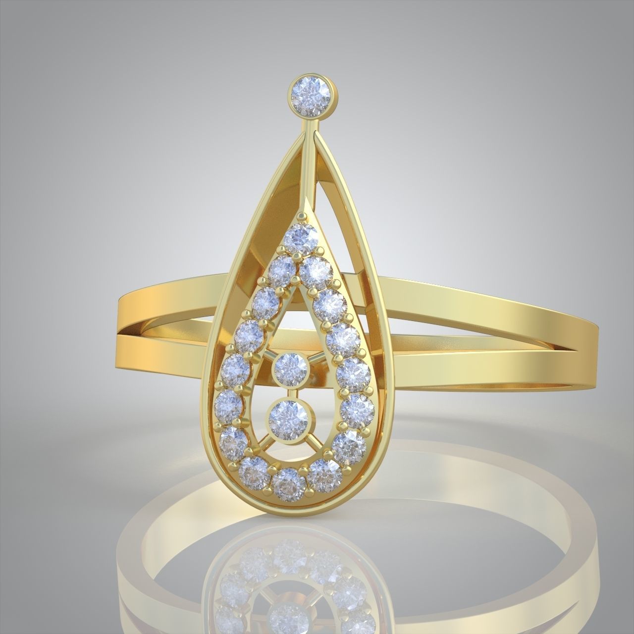 Diamond ring 0327 3D printable model 3D print model_7