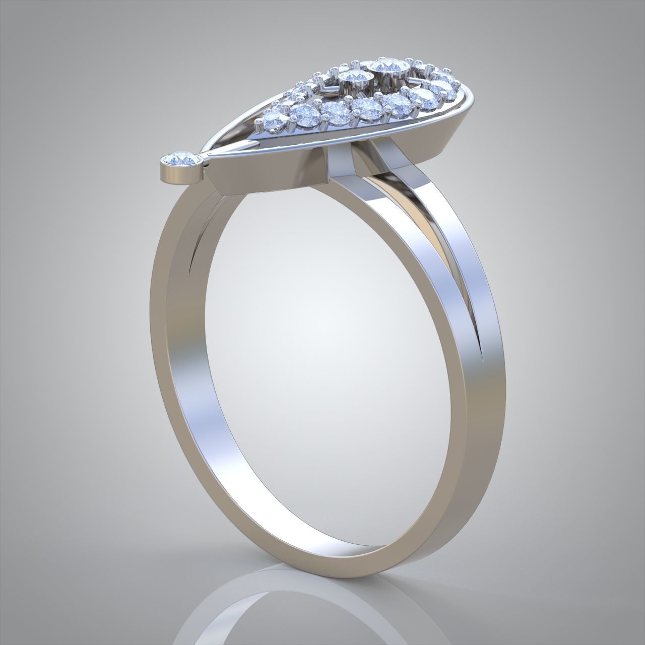 Diamond ring 0327 3D printable model 3D print model_4