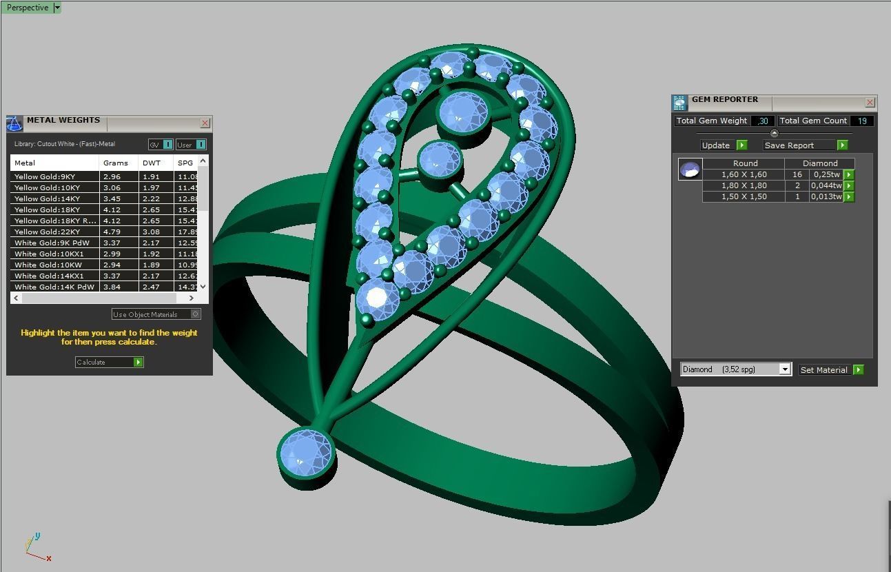 Diamond ring 0327 3D printable model 3D print model_12
