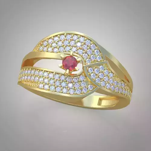 Diamond ring 0329 3D printable model 