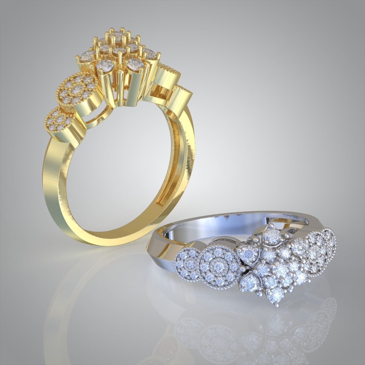 Diamond ring 0331 3D printable model12 3D print model_3