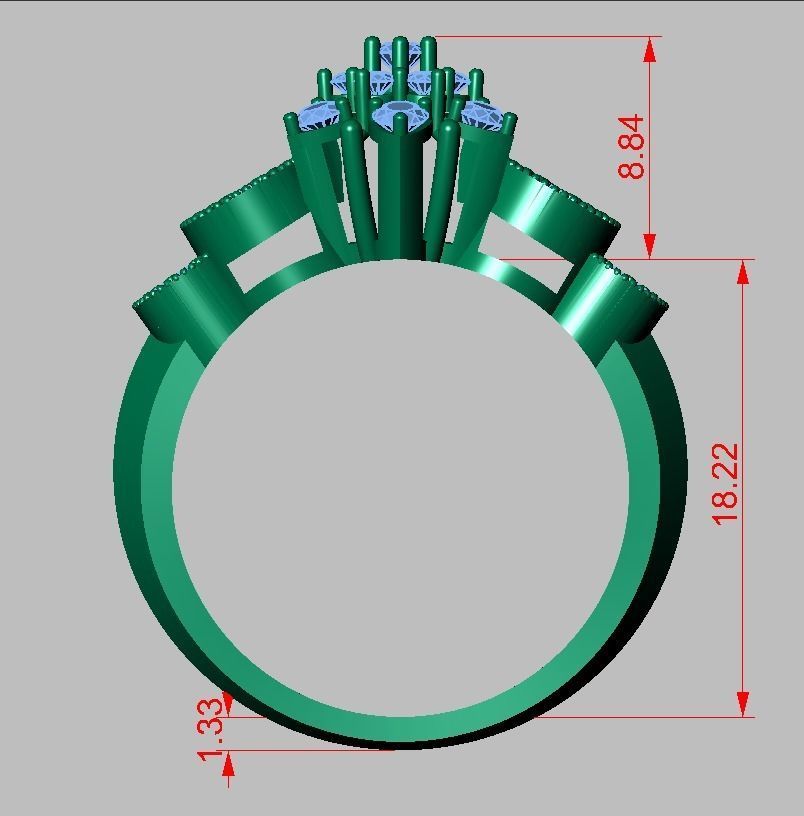 Diamond ring 0331 3D printable model12 3D print model_16