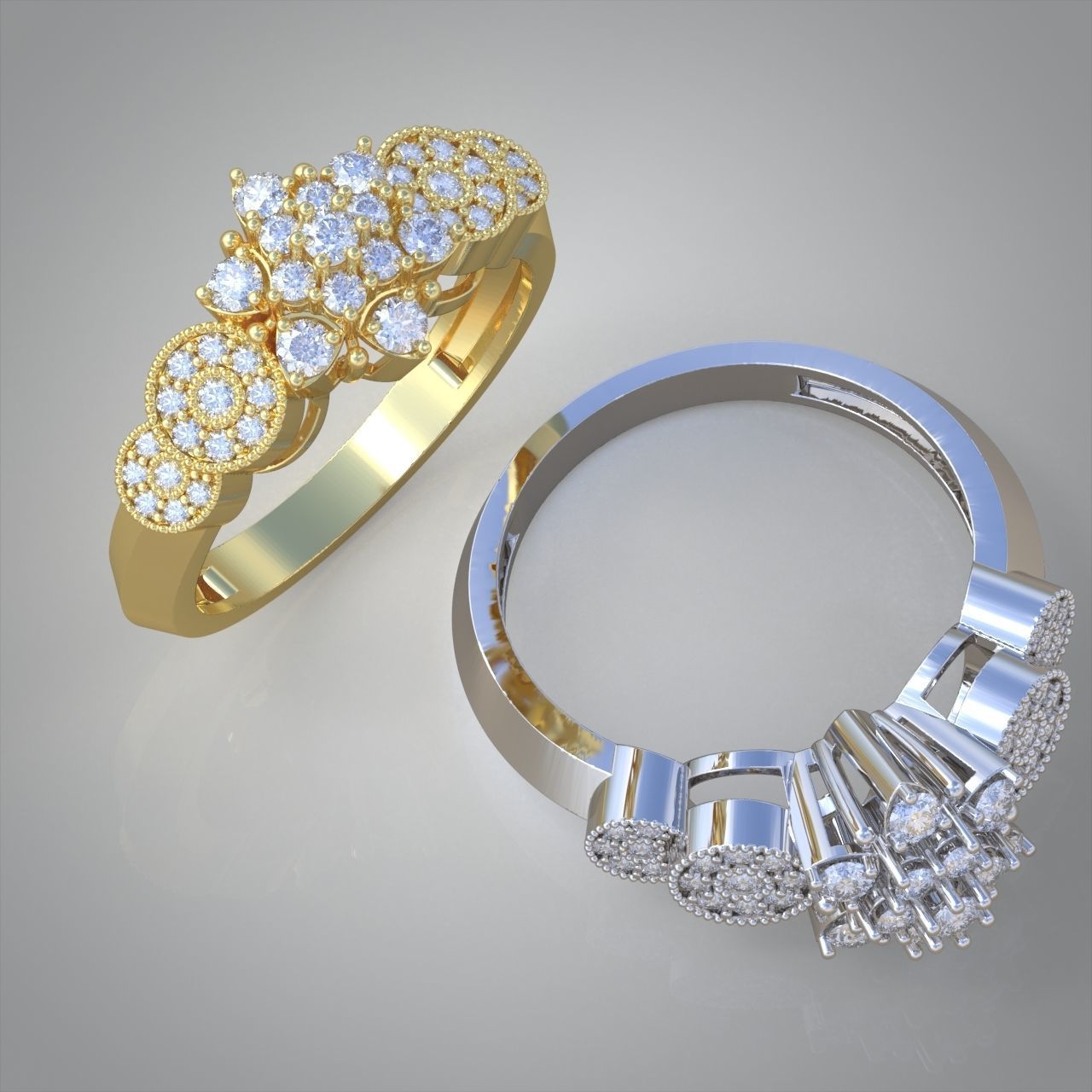 Diamond ring 0331 3D printable model12 3D print model_10