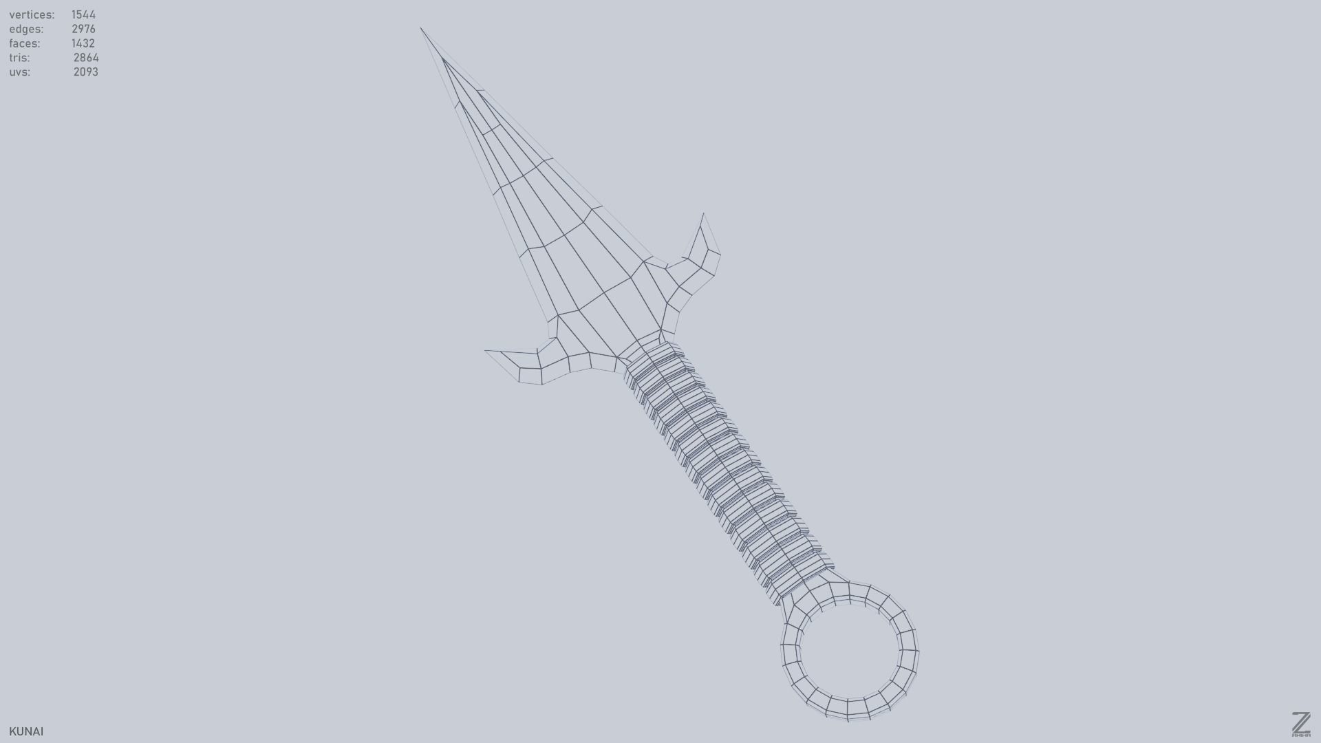 Kunai Low-poly 3D model_10