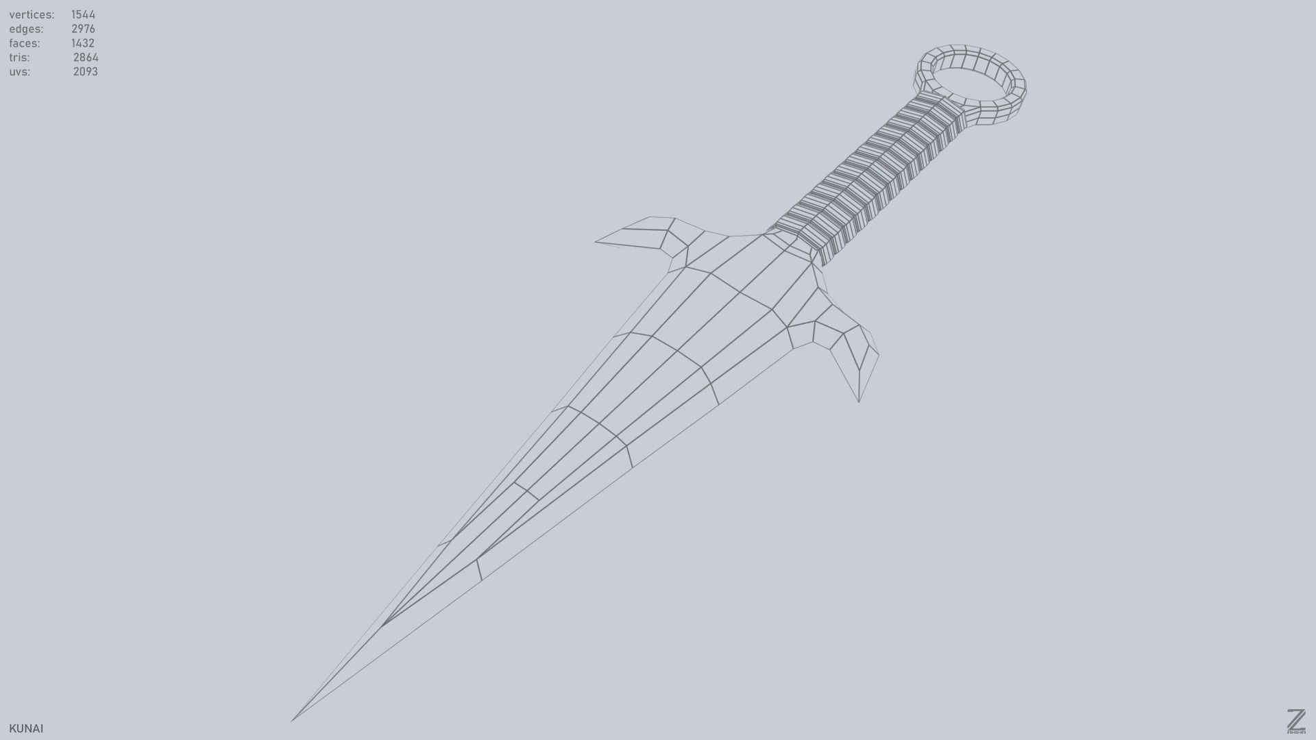 Kunai Low-poly 3D model_12