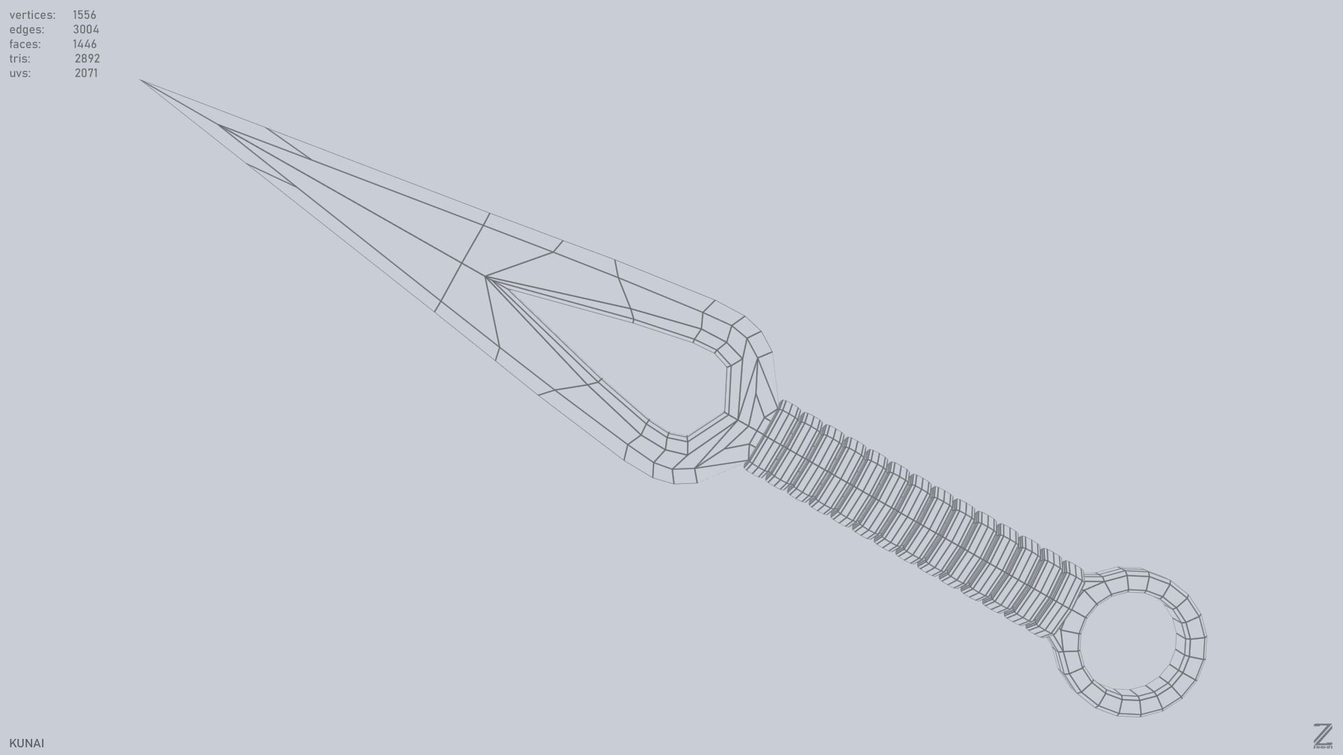 Kunai Low-poly 3D model_9