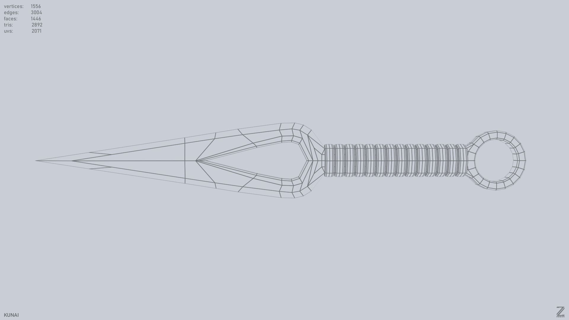 Kunai Low-poly 3D model_11