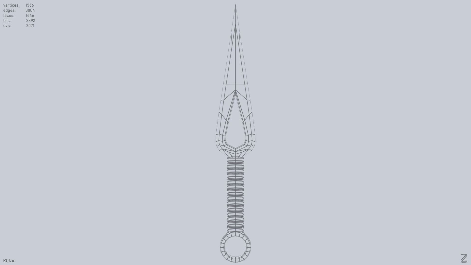 Kunai Low-poly 3D model_3