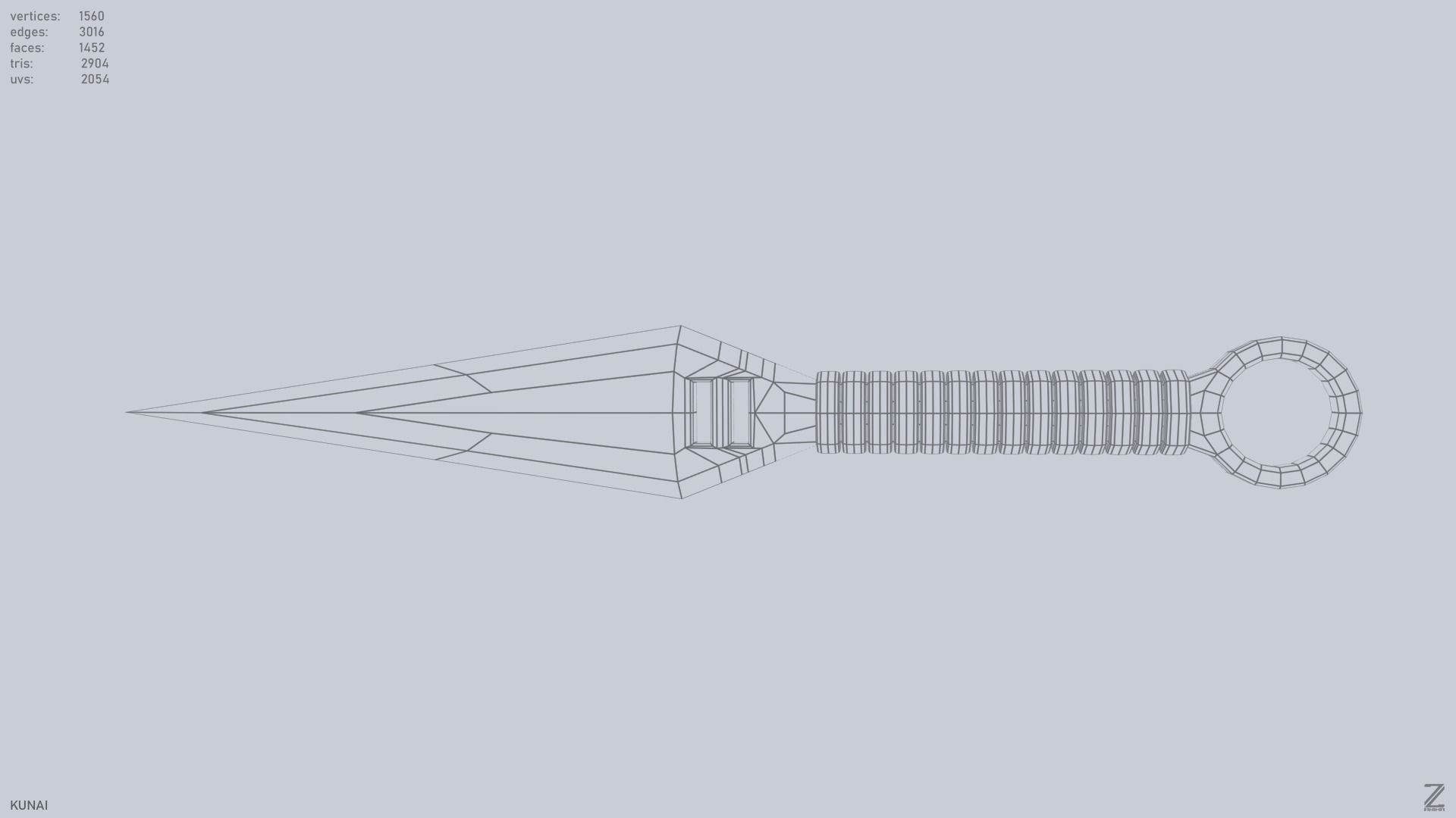 Kunai Low-poly 3D model_11