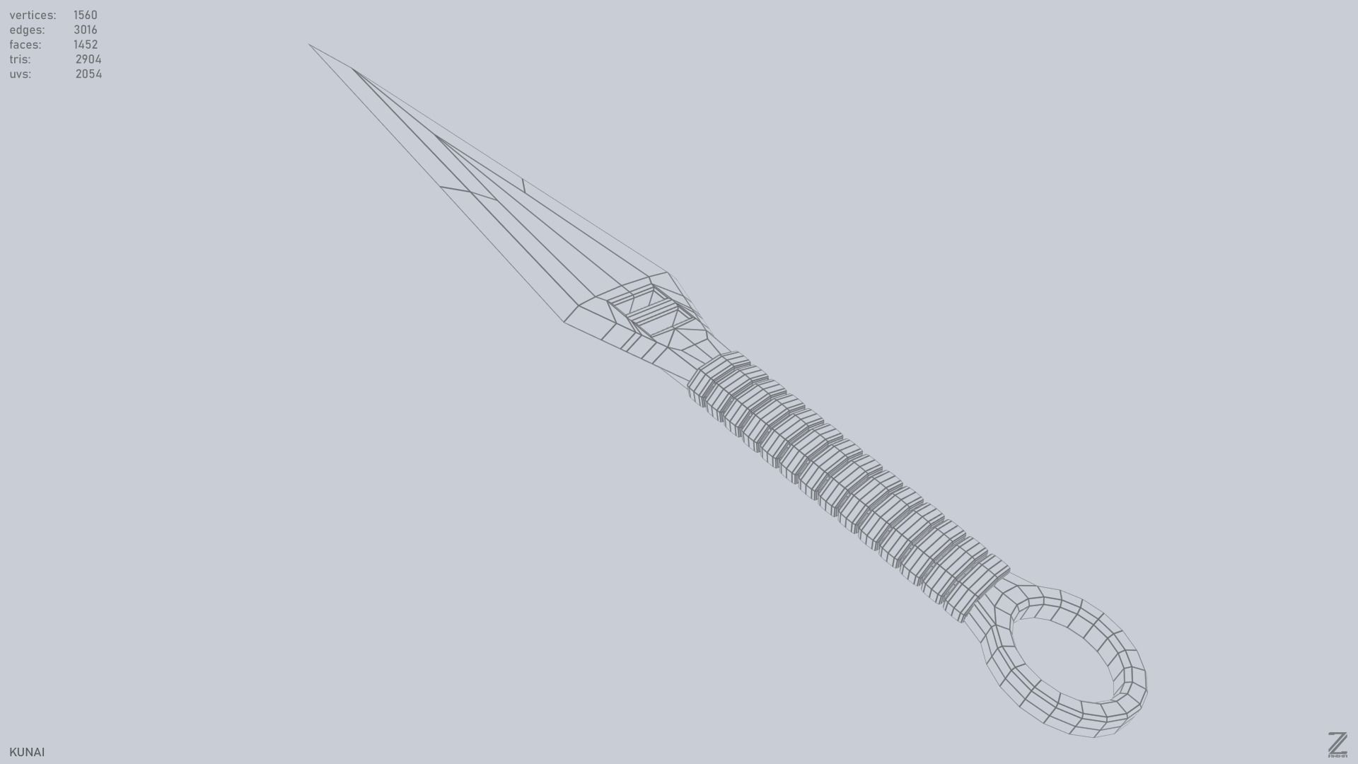 Kunai Low-poly 3D model_14