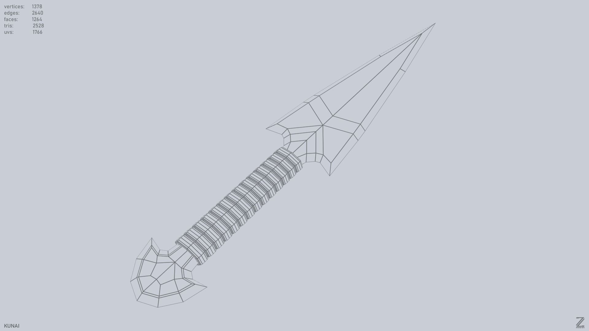 Kunai Low-poly 3D model_13