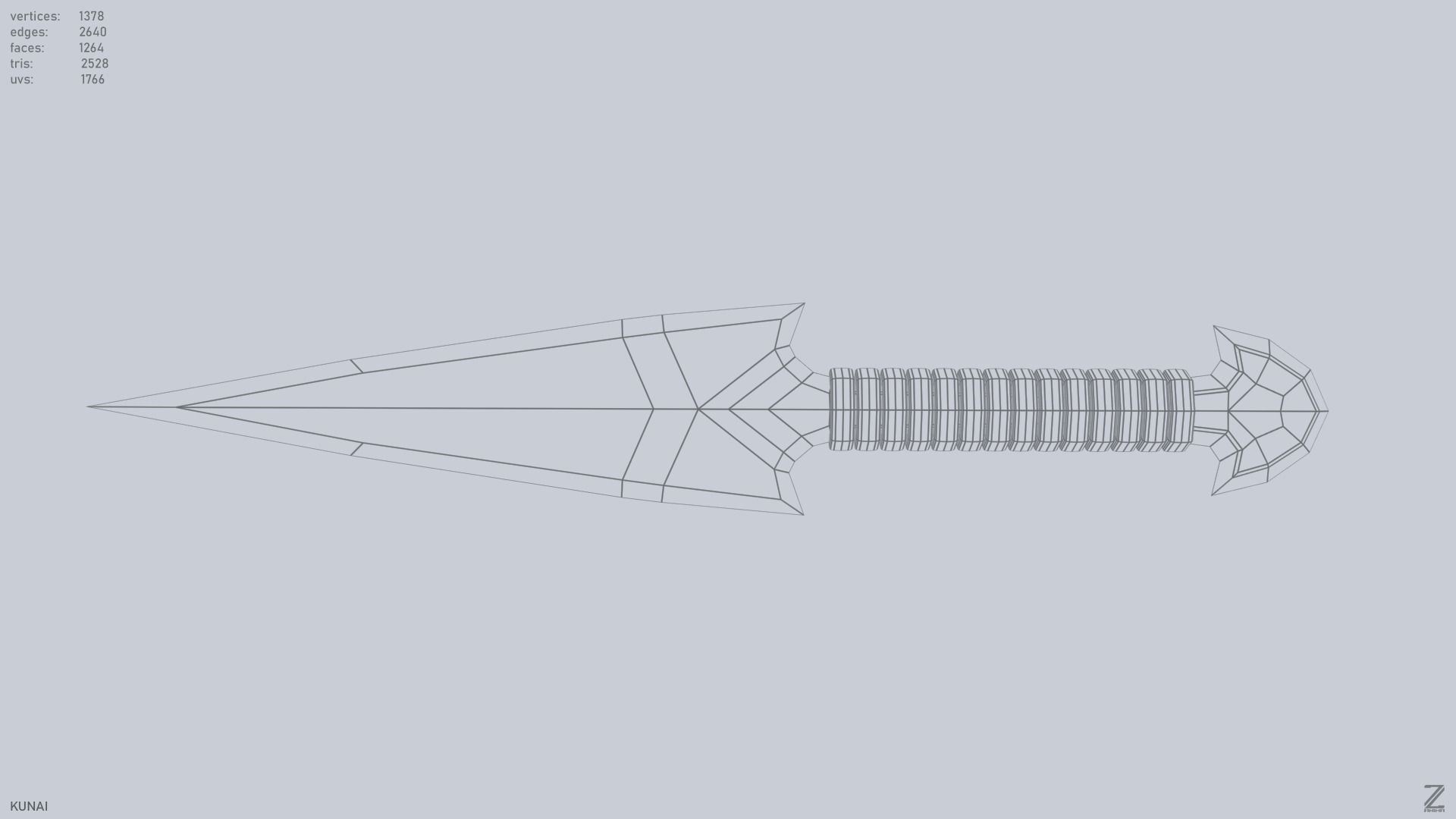 Kunai Low-poly 3D model_11