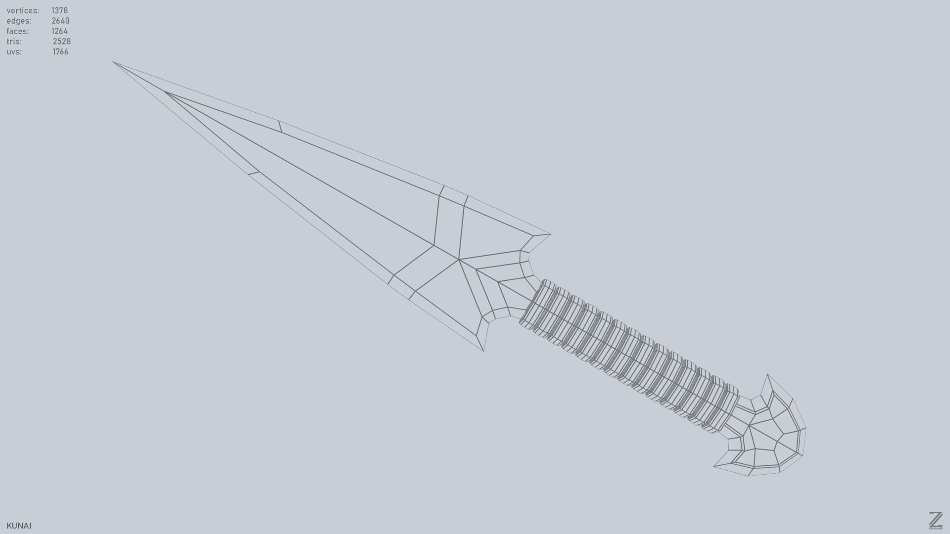 Kunai Low-poly 3D model_9