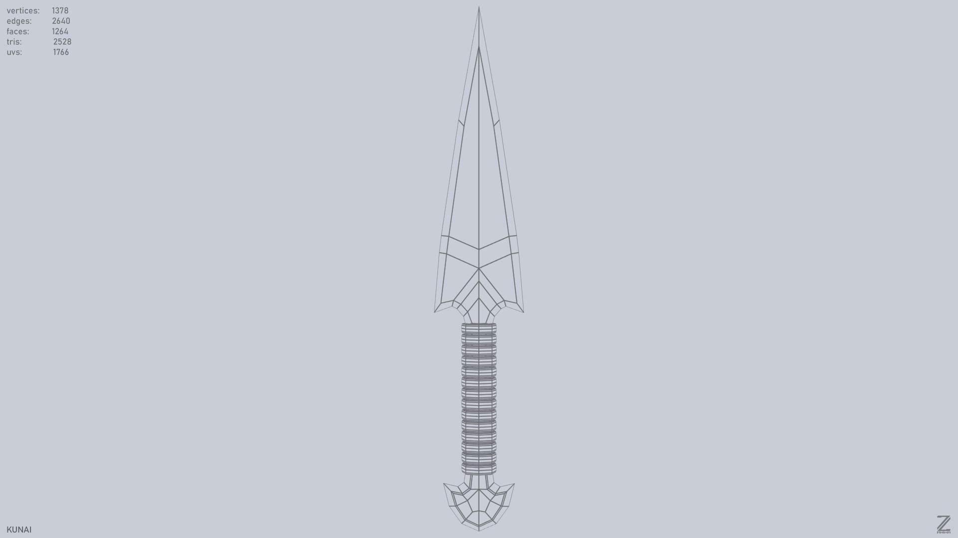 Kunai Low-poly 3D model_3