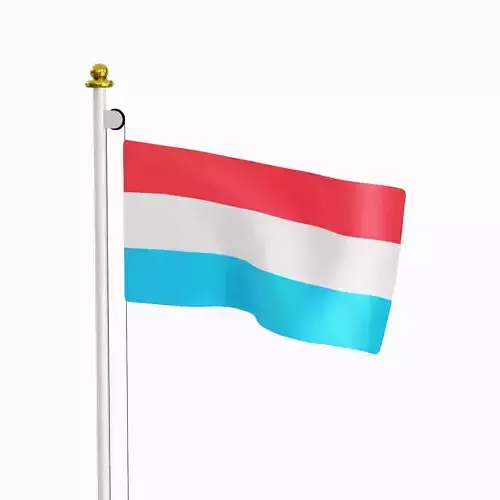 Flag of the Luxembourg  Low-poly 3D model
