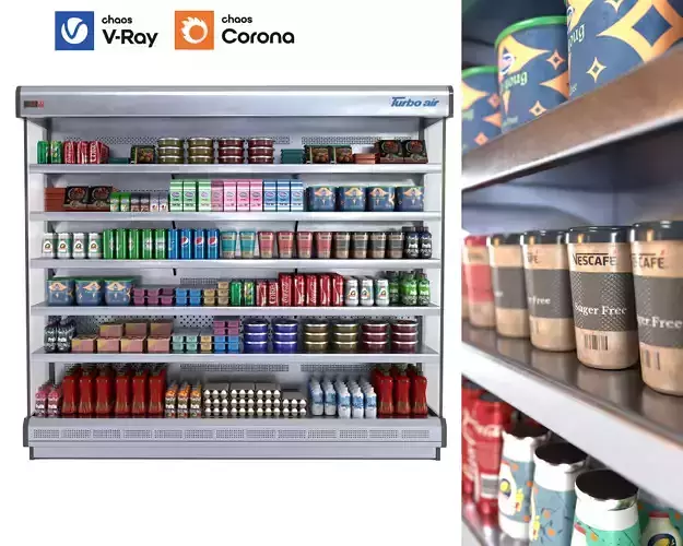 commercial display refrigerator of shops - NO- 04 Low-poly 3D model