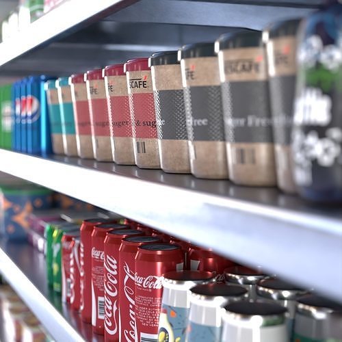 commercial display refrigerator of shops - NO- 04 Low-poly 3D model 4