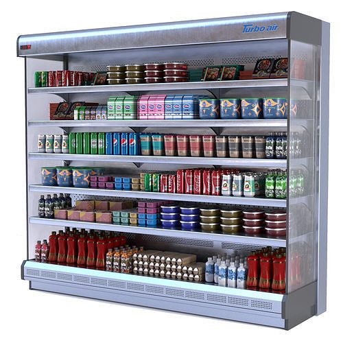 commercial display refrigerator of shops - NO- 04 Low-poly 3D model 3