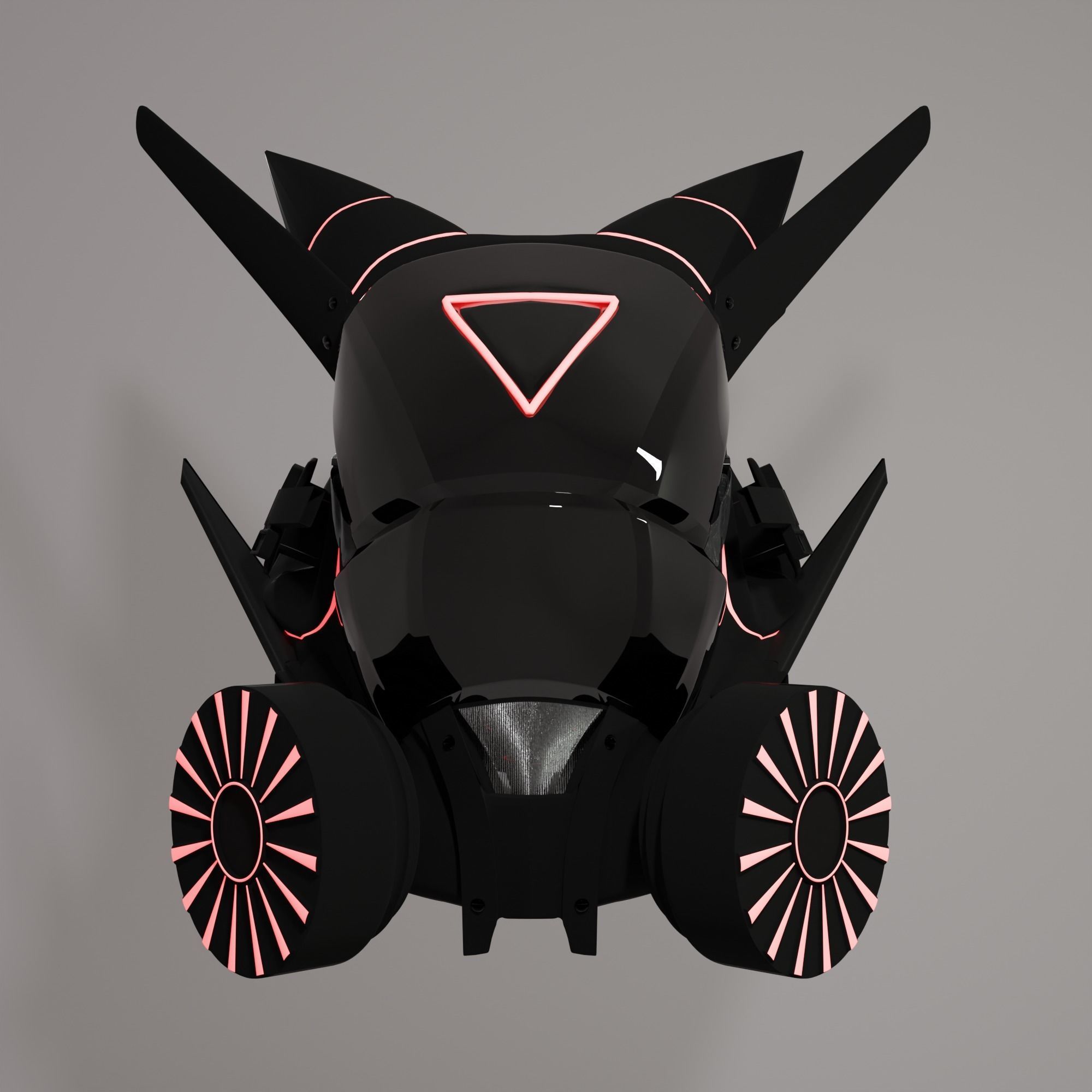 Scifi cyberpunk mask 3D model_2