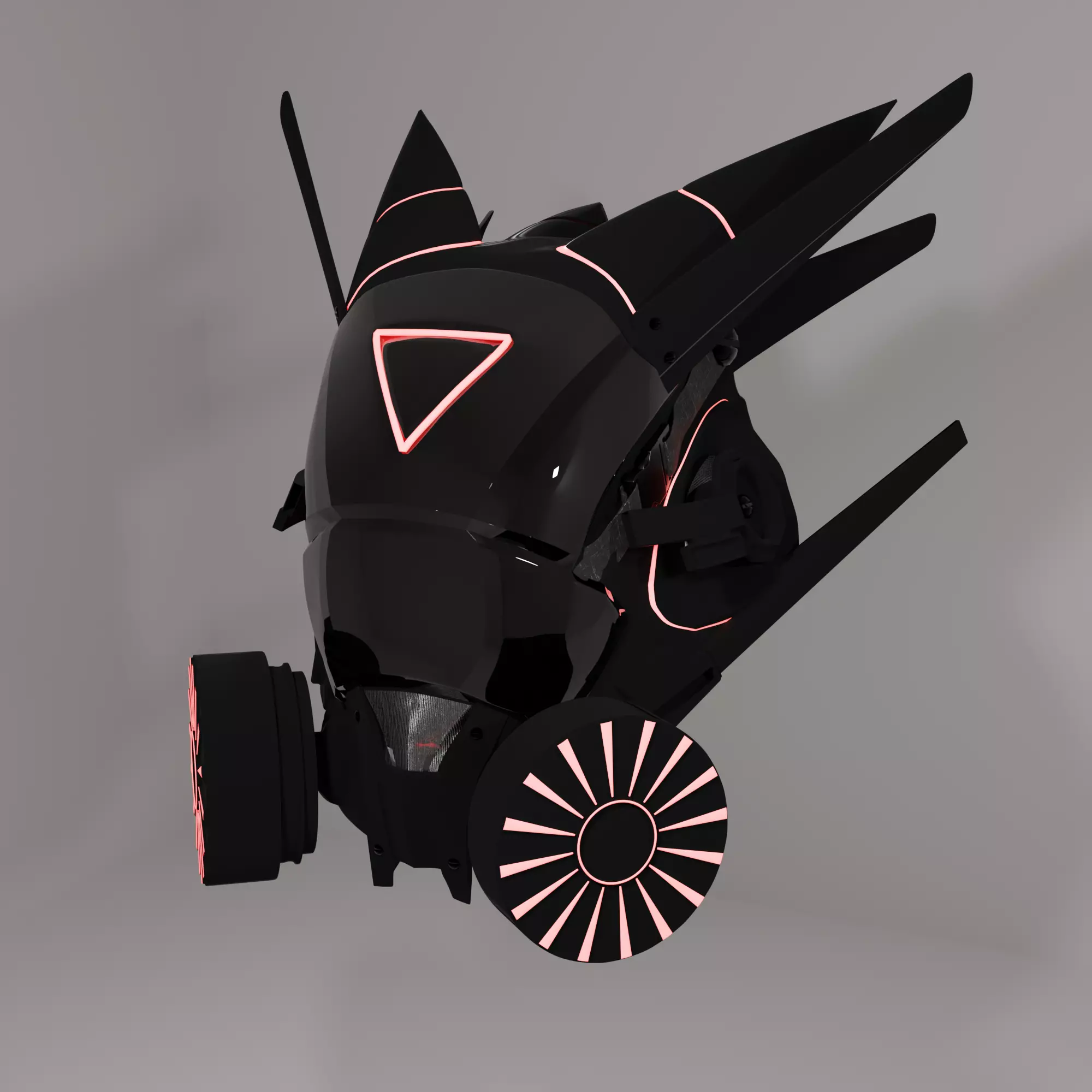 Scifi cyberpunk mask 3D model_0