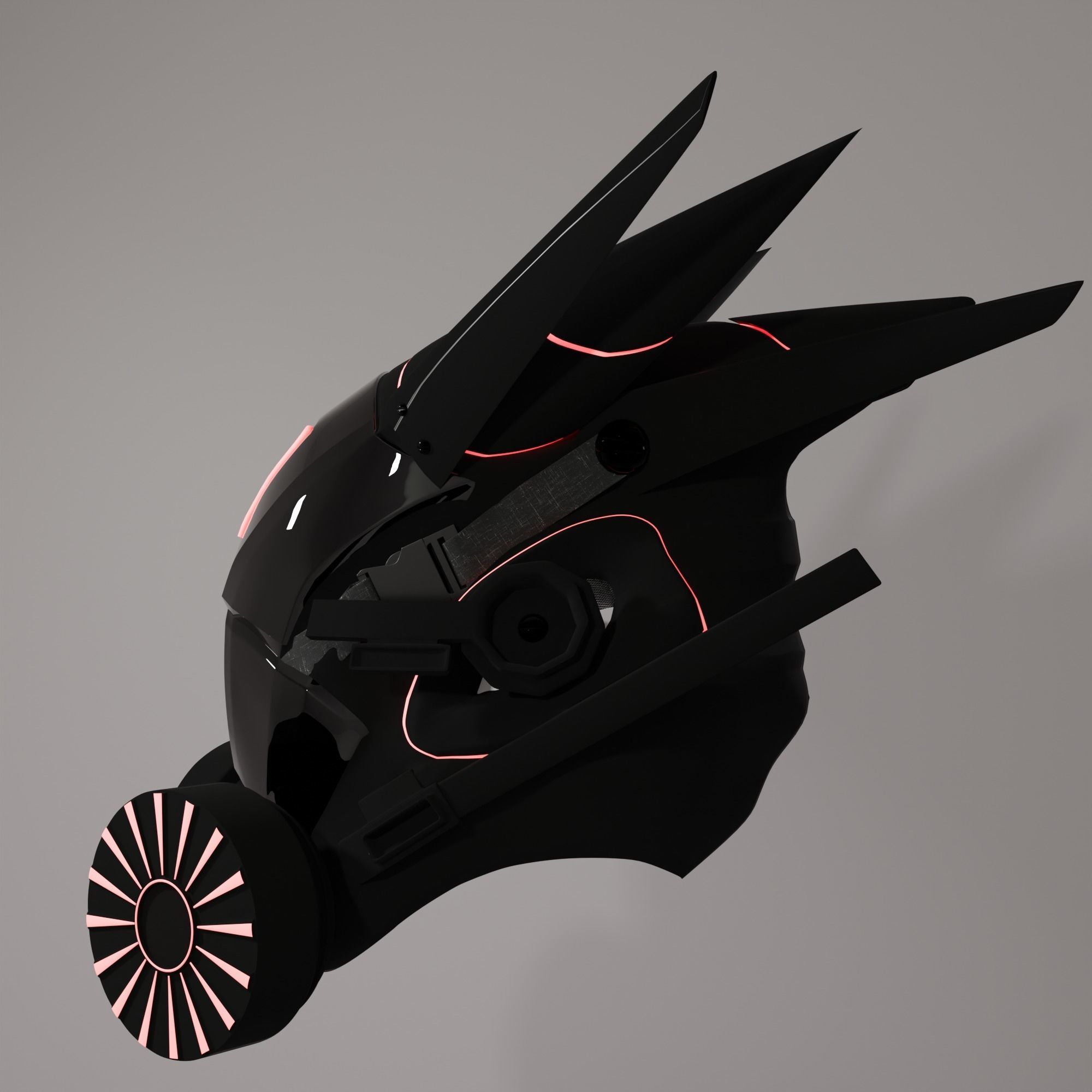 Scifi cyberpunk mask 3D model_1
