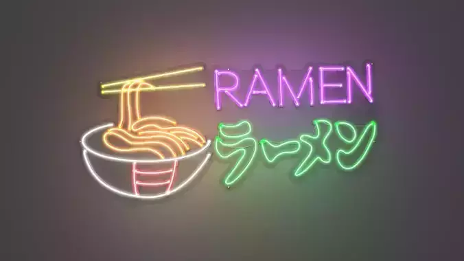 Ramen 2 - Neon Sign 3D model