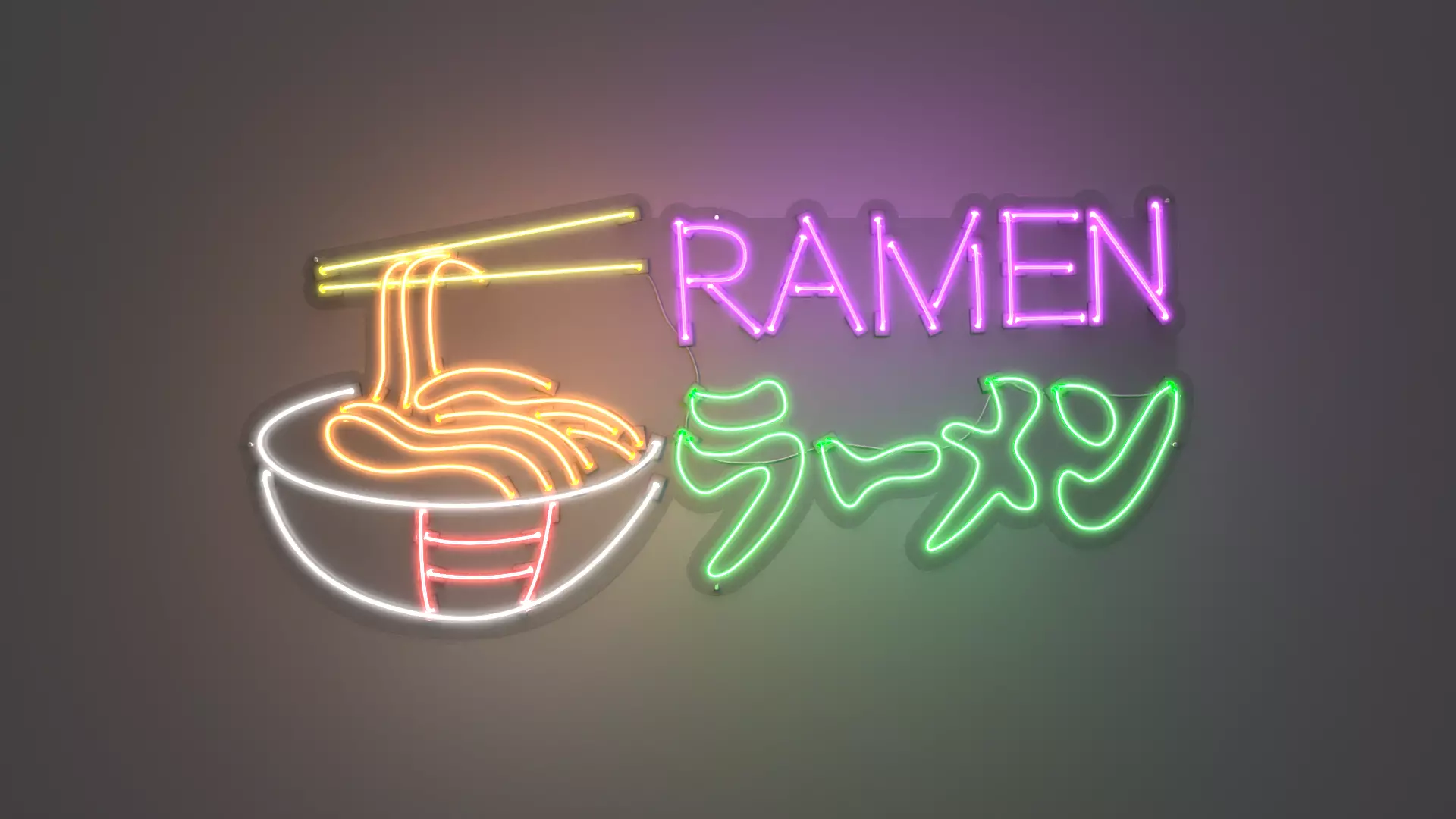 Ramen 2 - Neon Sign 3D model_0