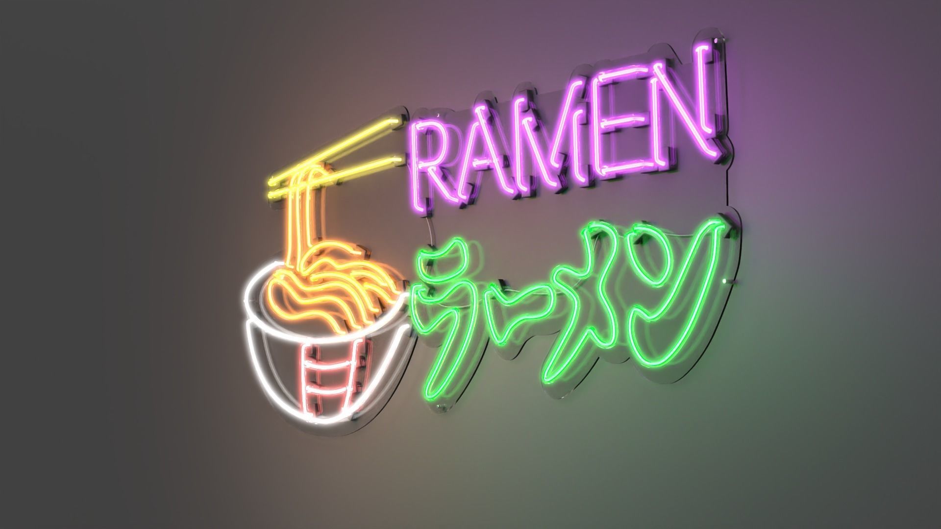 Ramen 2 - Neon Sign 3D model_3