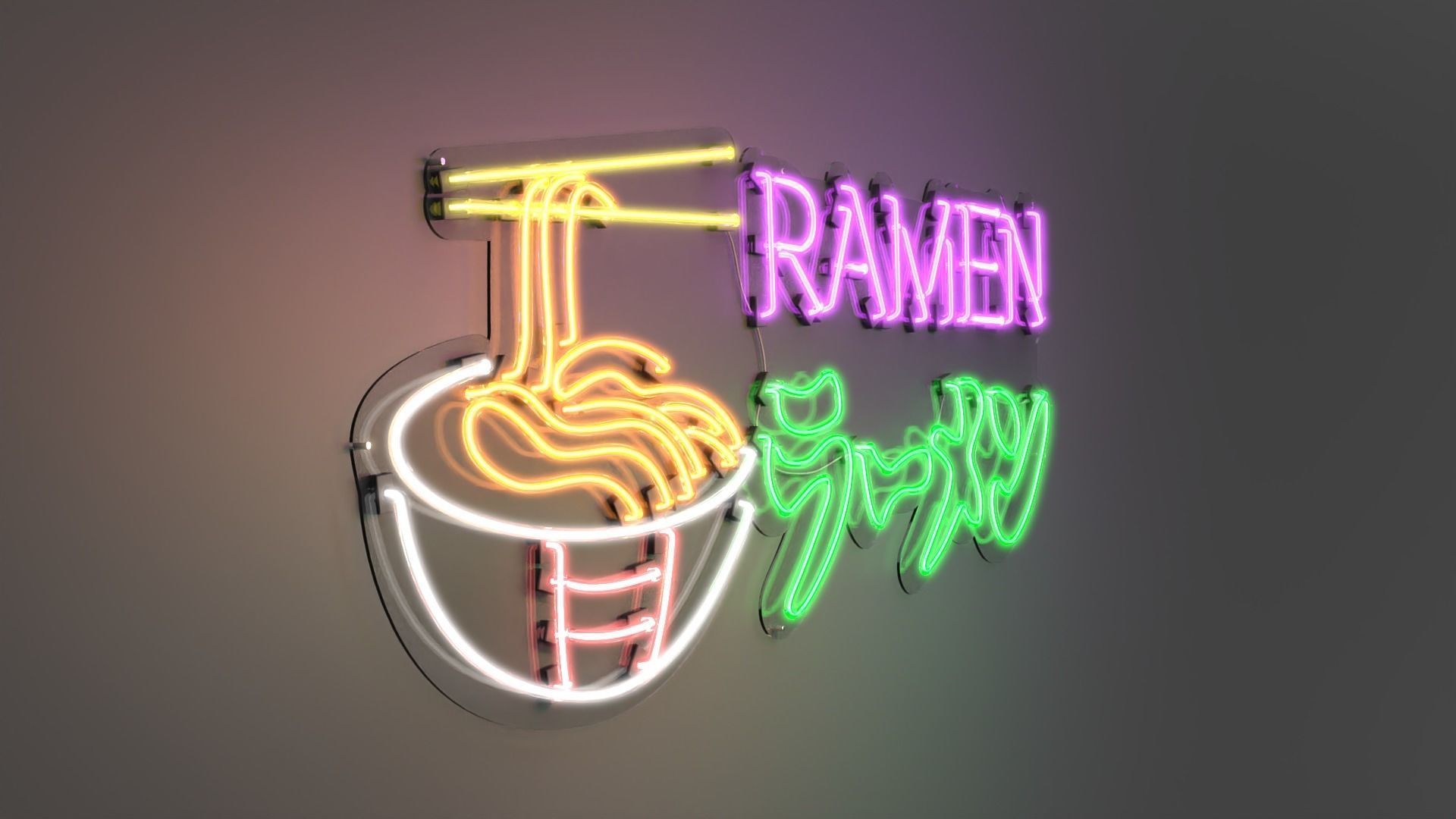 Ramen 2 - Neon Sign 3D model_4