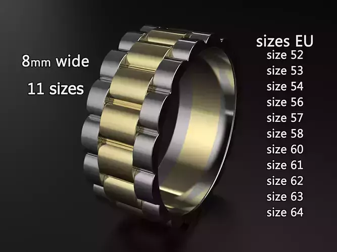 wideng  ring two tone 8mm wide