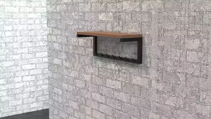 Shelf metal and wood 04