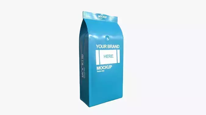 Coffee Bag A03 - Blank Mock Up Basic Template Low-poly 3D model