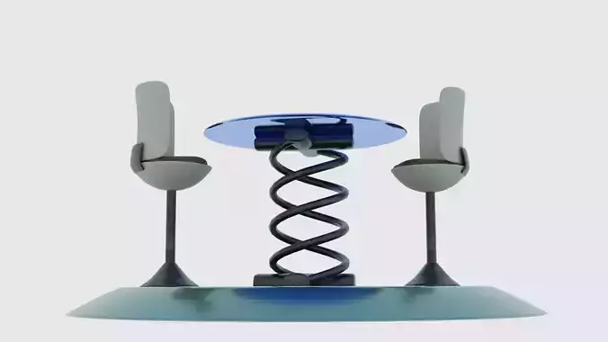 Glass table and chair