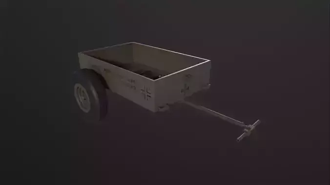 Military Hand Cart 3D Model