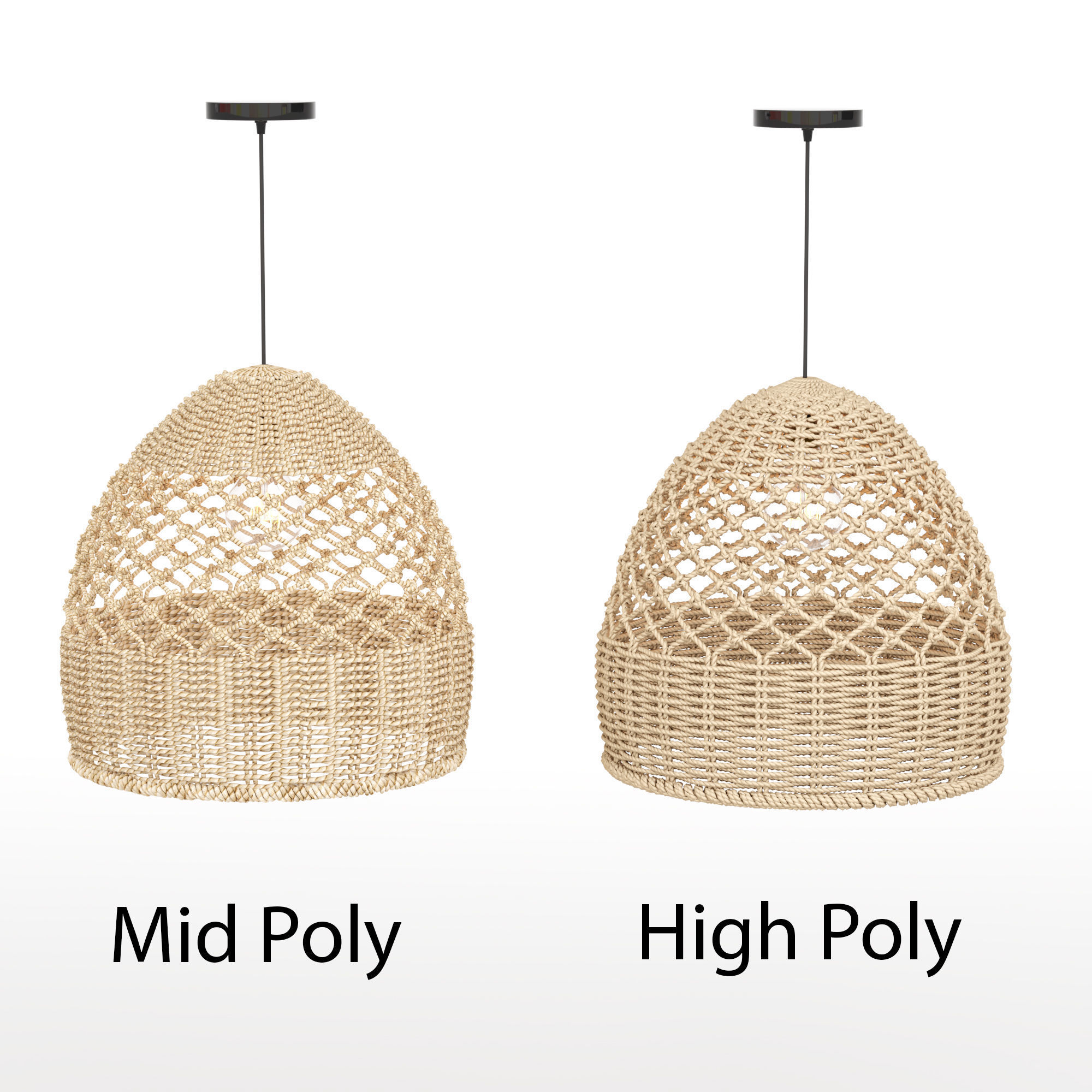 Woven Pendant Lights 3D model_2