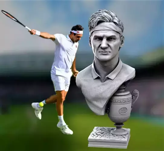 Roger Federer bust for 3d printing 3D print model