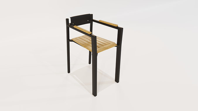 Minimalist Chair with Table  Free 3D model