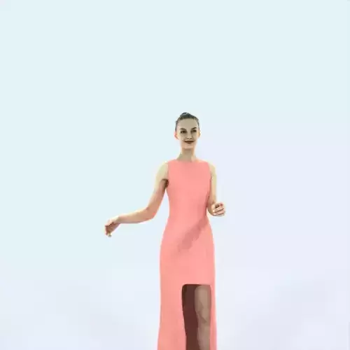 Beauty 08K pointing Couple Pointing Event Elegant Woman Low-poly 3D model
