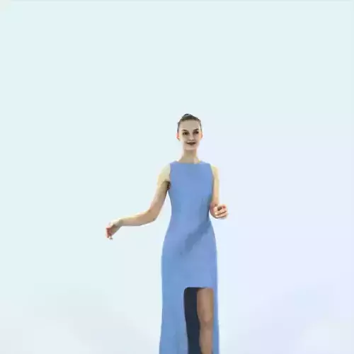 Beauty 08E pointing Couple Pointing Event Elegant Woman Low-poly 3D model